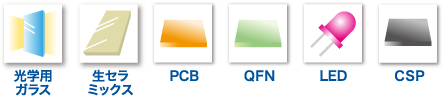 光学用ガラス/生セラミックス/PCB/QFN/LED/CSP